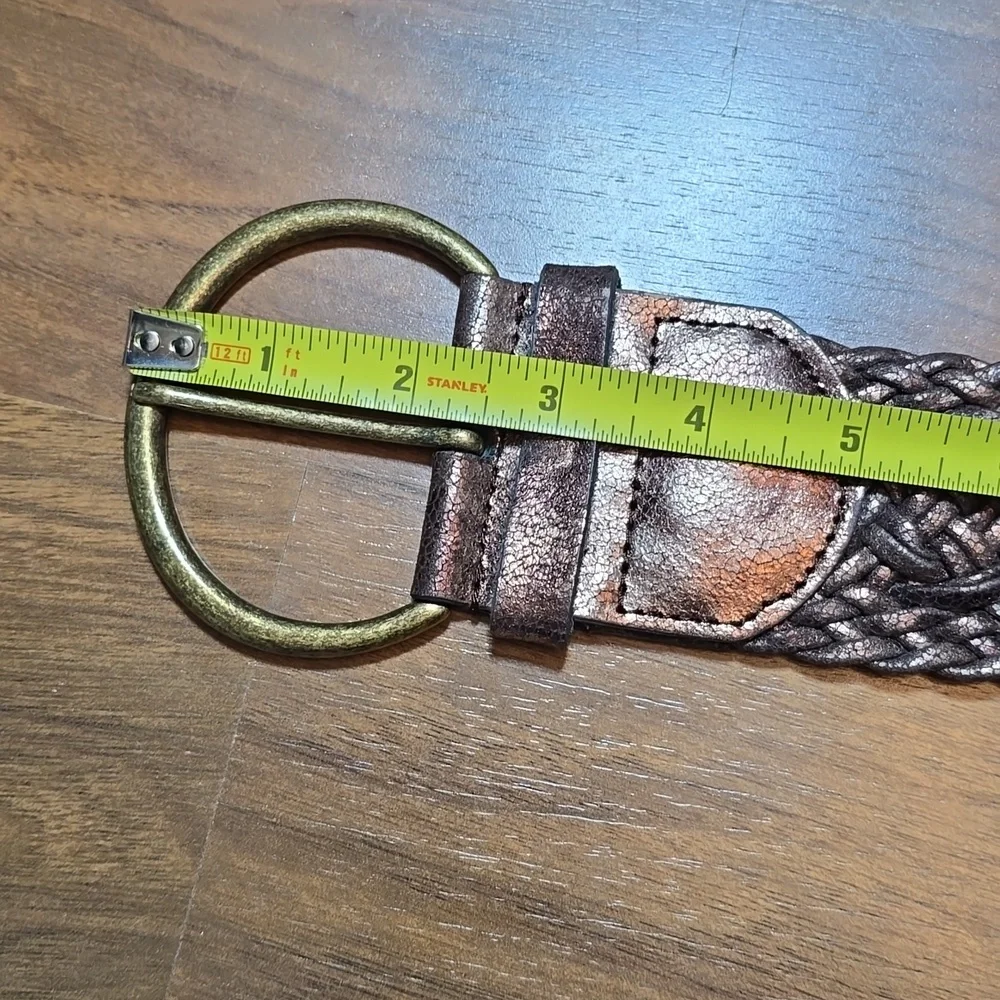 Ann Taylor Loft Braided Metallic Belt with Gold Buckle